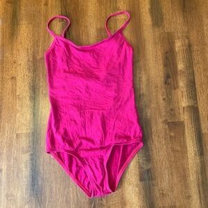 Theatricals Dance Leotard  Medium Pink Bodysuit adjustable straps detailed back